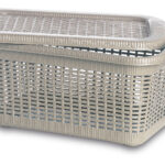 КОРПА ЗА АЛИШТА ПРАВОАГОЛНА ПВЦ СО ОДВОЕН КАПАК 43х32х25h-20л